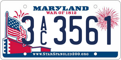 MD license plate 3AC3561