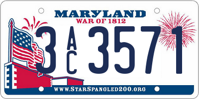 MD license plate 3AC3571