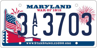 MD license plate 3AC3703