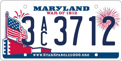 MD license plate 3AC3712