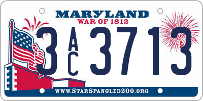 MD license plate 3AC3713