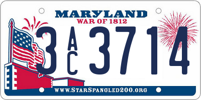 MD license plate 3AC3714