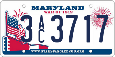 MD license plate 3AC3717