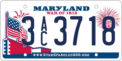 MD license plate 3AC3718