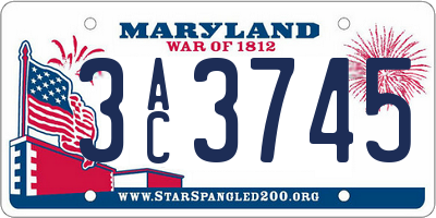 MD license plate 3AC3745