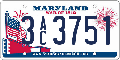 MD license plate 3AC3751