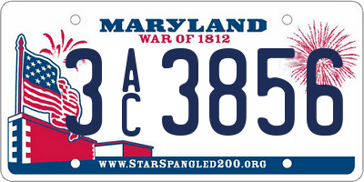 MD license plate 3AC3856