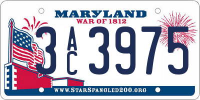 MD license plate 3AC3975