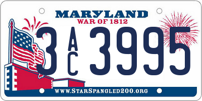 MD license plate 3AC3995