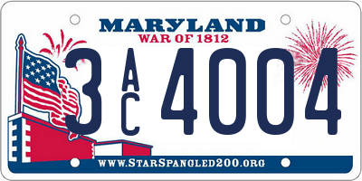 MD license plate 3AC4004