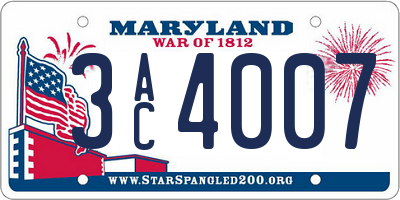 MD license plate 3AC4007