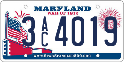 MD license plate 3AC4019