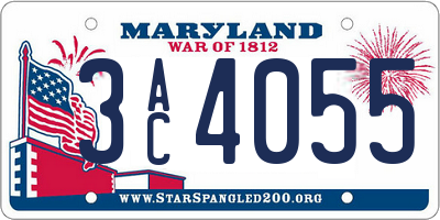 MD license plate 3AC4055