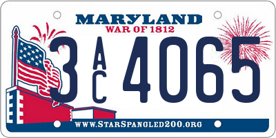 MD license plate 3AC4065