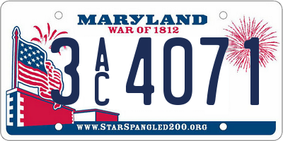 MD license plate 3AC4071