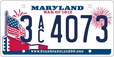 MD license plate 3AC4073