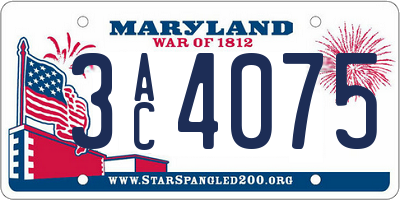 MD license plate 3AC4075