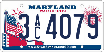 MD license plate 3AC4079