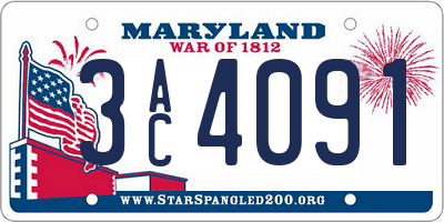 MD license plate 3AC4091