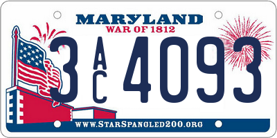 MD license plate 3AC4093