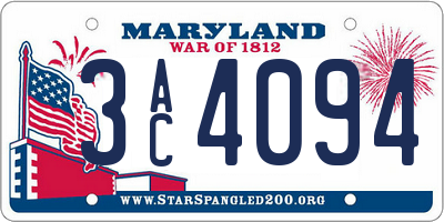 MD license plate 3AC4094