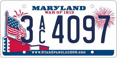 MD license plate 3AC4097