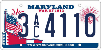 MD license plate 3AC4110