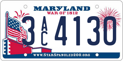 MD license plate 3AC4130