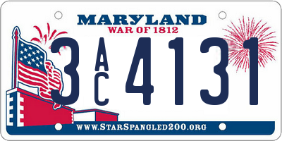 MD license plate 3AC4131