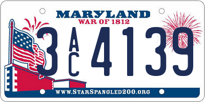 MD license plate 3AC4139