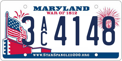 MD license plate 3AC4148