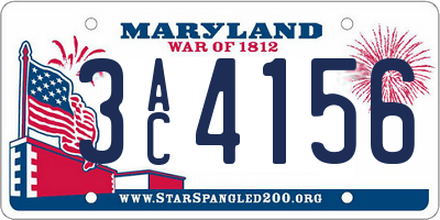 MD license plate 3AC4156
