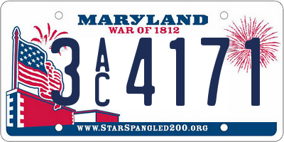 MD license plate 3AC4171