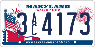 MD license plate 3AC4173