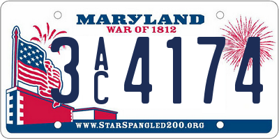 MD license plate 3AC4174