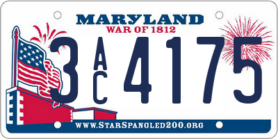 MD license plate 3AC4175