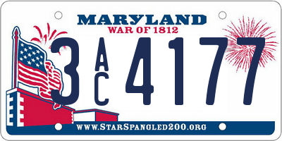 MD license plate 3AC4177