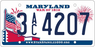 MD license plate 3AC4207