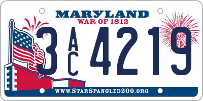 MD license plate 3AC4219