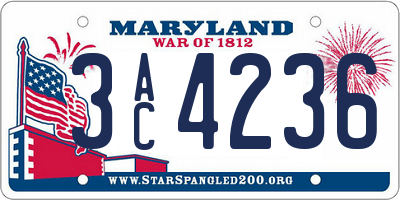 MD license plate 3AC4236