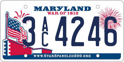 MD license plate 3AC4246