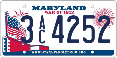 MD license plate 3AC4252