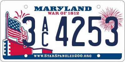 MD license plate 3AC4253