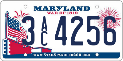 MD license plate 3AC4256