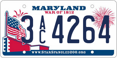 MD license plate 3AC4264
