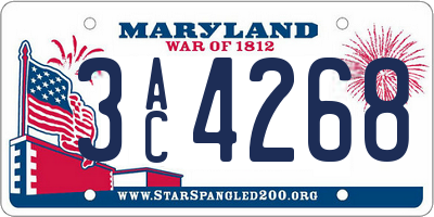 MD license plate 3AC4268