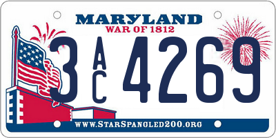 MD license plate 3AC4269