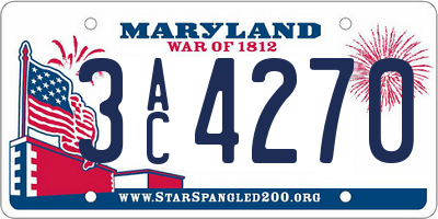 MD license plate 3AC4270