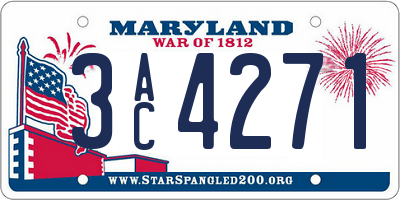 MD license plate 3AC4271