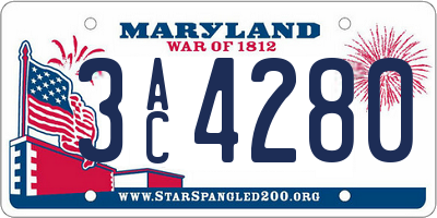 MD license plate 3AC4280